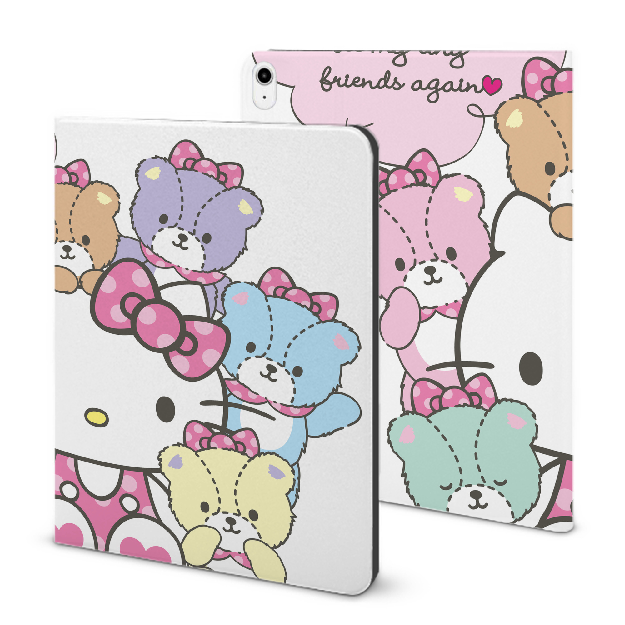 （画像用） Hello Kitty ハローキティ IPadケース ペンホルダー付き ブックスタイルデザイン
